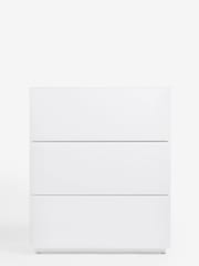White Sloane Glass 3 Drawer Collection Luxe Chest of Drawers - Image 6 of 10