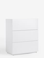 White Sloane Glass 3 Drawer Collection Luxe Chest of Drawers - Image 9 of 10