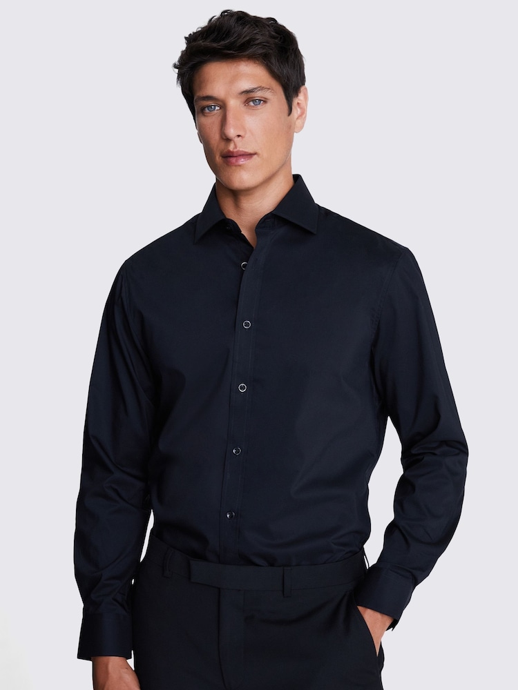 MOSS Black Tailored Stretch Shirt - Image 1 of 5
