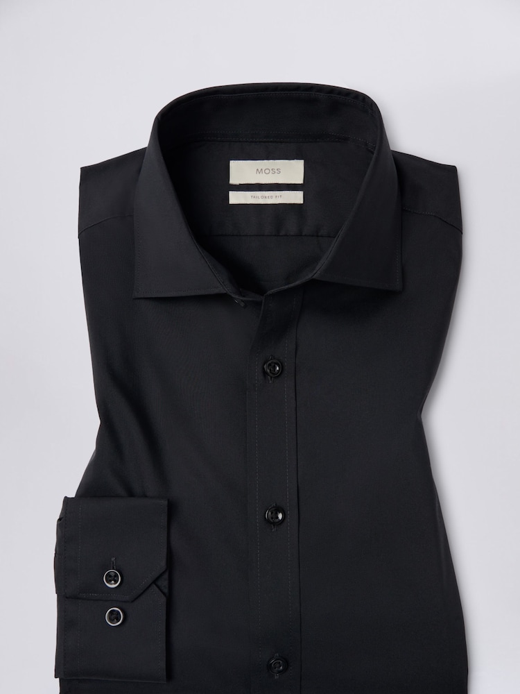 MOSS Black Tailored Stretch Shirt - Image 4 of 5