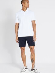 MOSS White 100% Cotton Pique Polo Shirt - Image 2 of 4