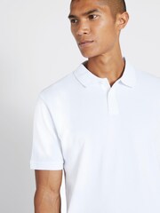 MOSS White 100% Cotton Pique Polo Shirt - Image 3 of 4