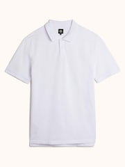 MOSS White 100% Cotton Pique Polo Shirt - Image 4 of 4