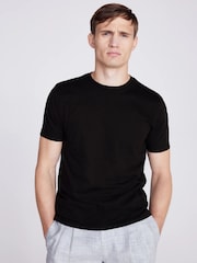 Чорний - MOSS круглий виріз 100% Cotton футболки - Image 1 of 4