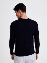 MOSS Navy Blue Merino Wool Blend Crew Neck Jumper - Image 2 of 6