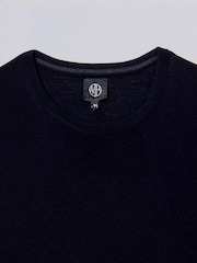 MOSS Navy Blue Merino Wool Blend Crew Neck Jumper - Image 6 of 6
