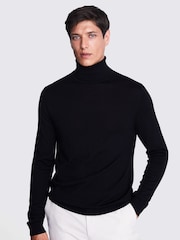 MOSS Black Merino Blend Roll Neck Jumper - Image 1 of 6