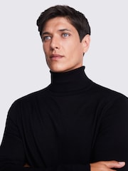 MOSS Black Merino Blend Roll Neck Jumper - Image 3 of 6