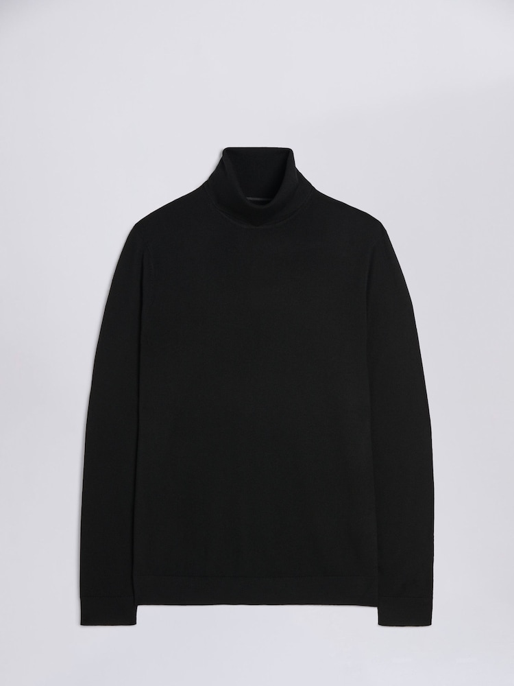 MOSS Black Merino Blend Roll Neck Jumper - Image 4 of 6