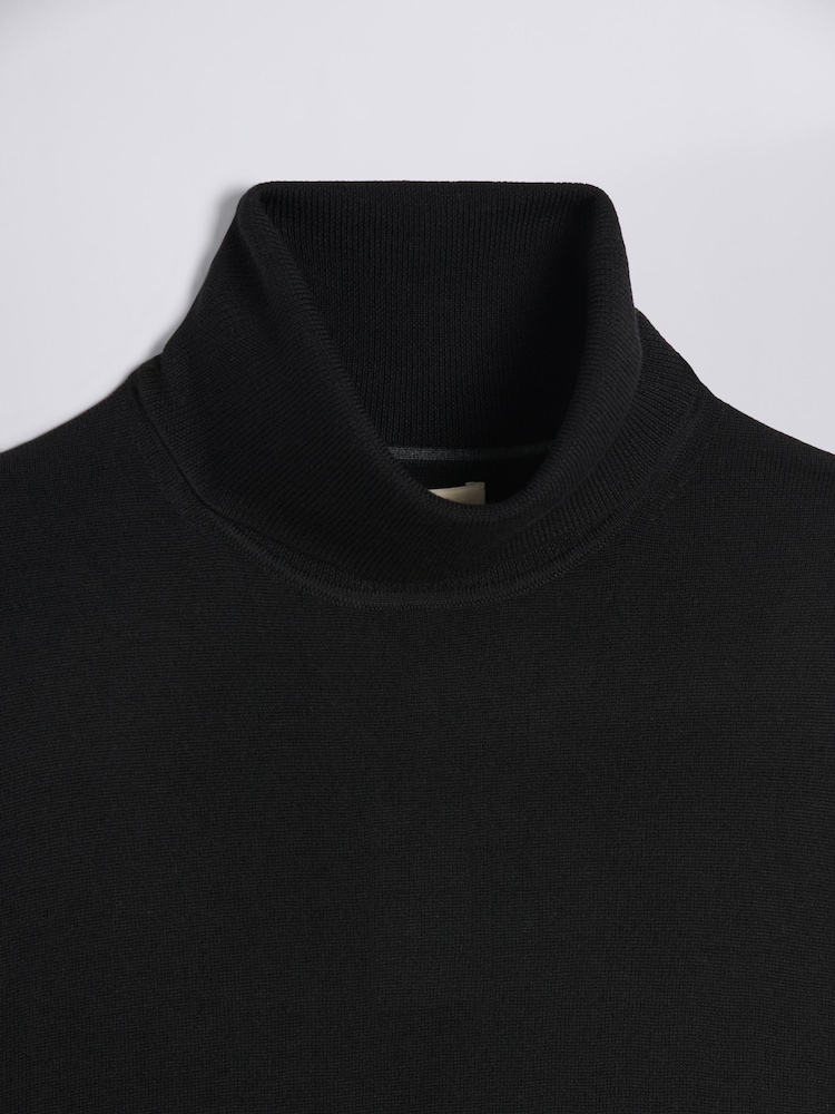 MOSS Black Merino Blend Roll Neck Jumper - Image 5 of 6
