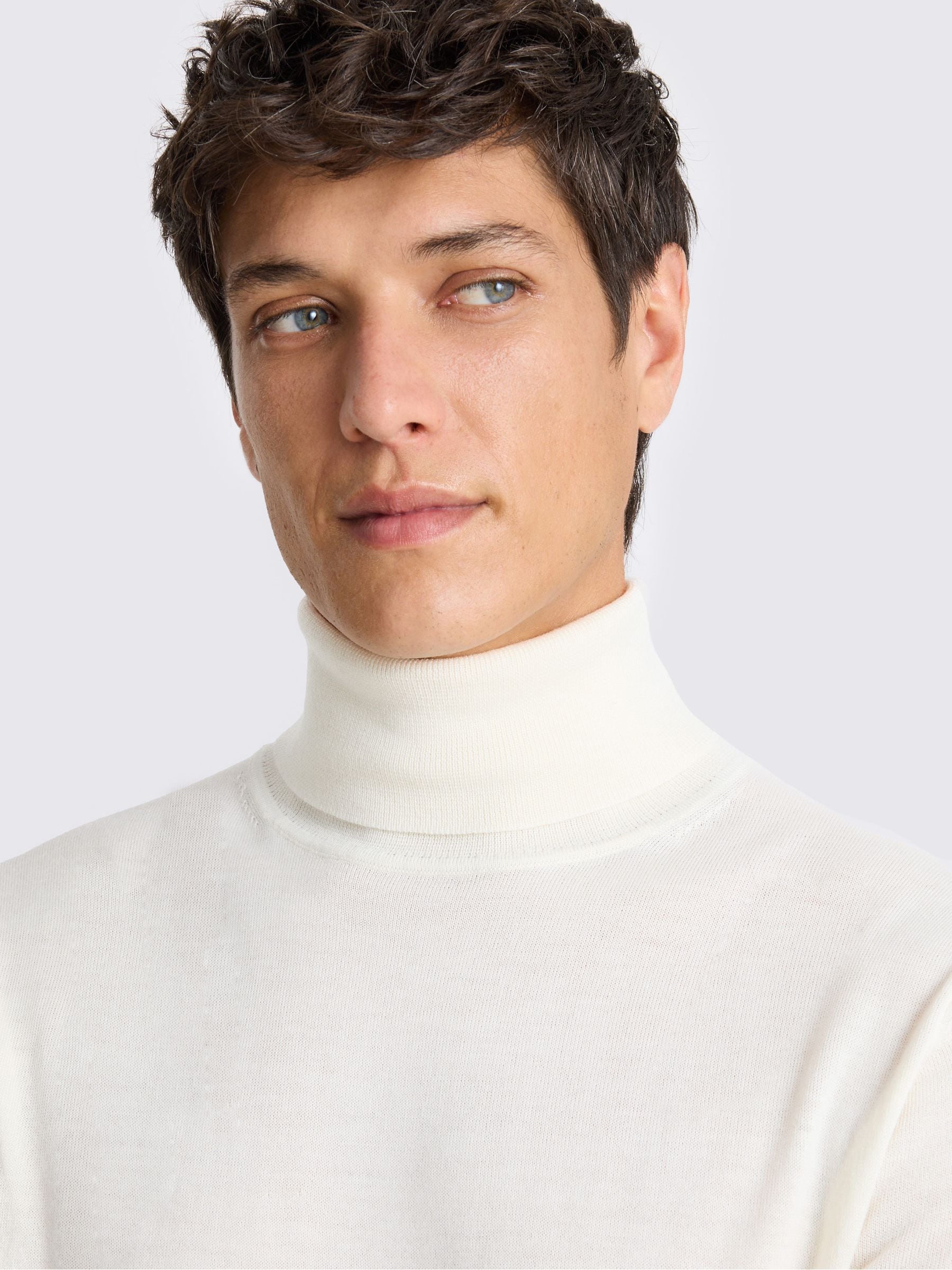 Buy MOSS Winter White Merino-Blend Roll Neck Jumper from the Next