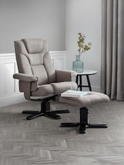 Julian Bowen Grey Malmo Swivel Recliner and Stool - Image 1 of 3