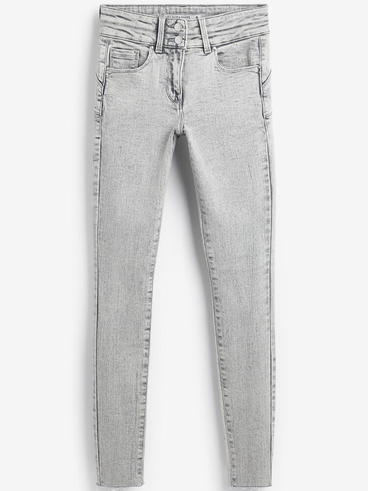 Light Grey Raw Hem Lift, Slim And Shape Skinny Jeans - Image 4 of 4