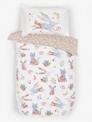 Natural Kids 100% Cotton Floral Bunnies Woodland Duvet Cover And Pillowcase Set - Image 3 of 4