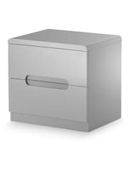 Julian Bowen Grey Manhattan 2 Drawe Bedside Table - Image 2 of 2