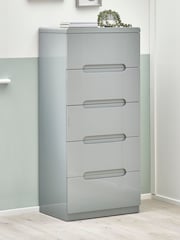 Julian Bowen Grey Manhattan 5 Drawer Narrow Chest - Image 1 of 3
