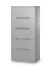 Julian Bowen Grey Manhattan 5 Drawer Narrow Chest - Image 2 of 3