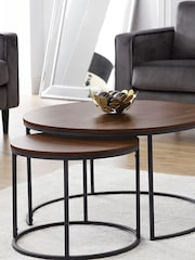 Julian Bowen Brown Bellini Round Coffee Table - Image 1 of 5