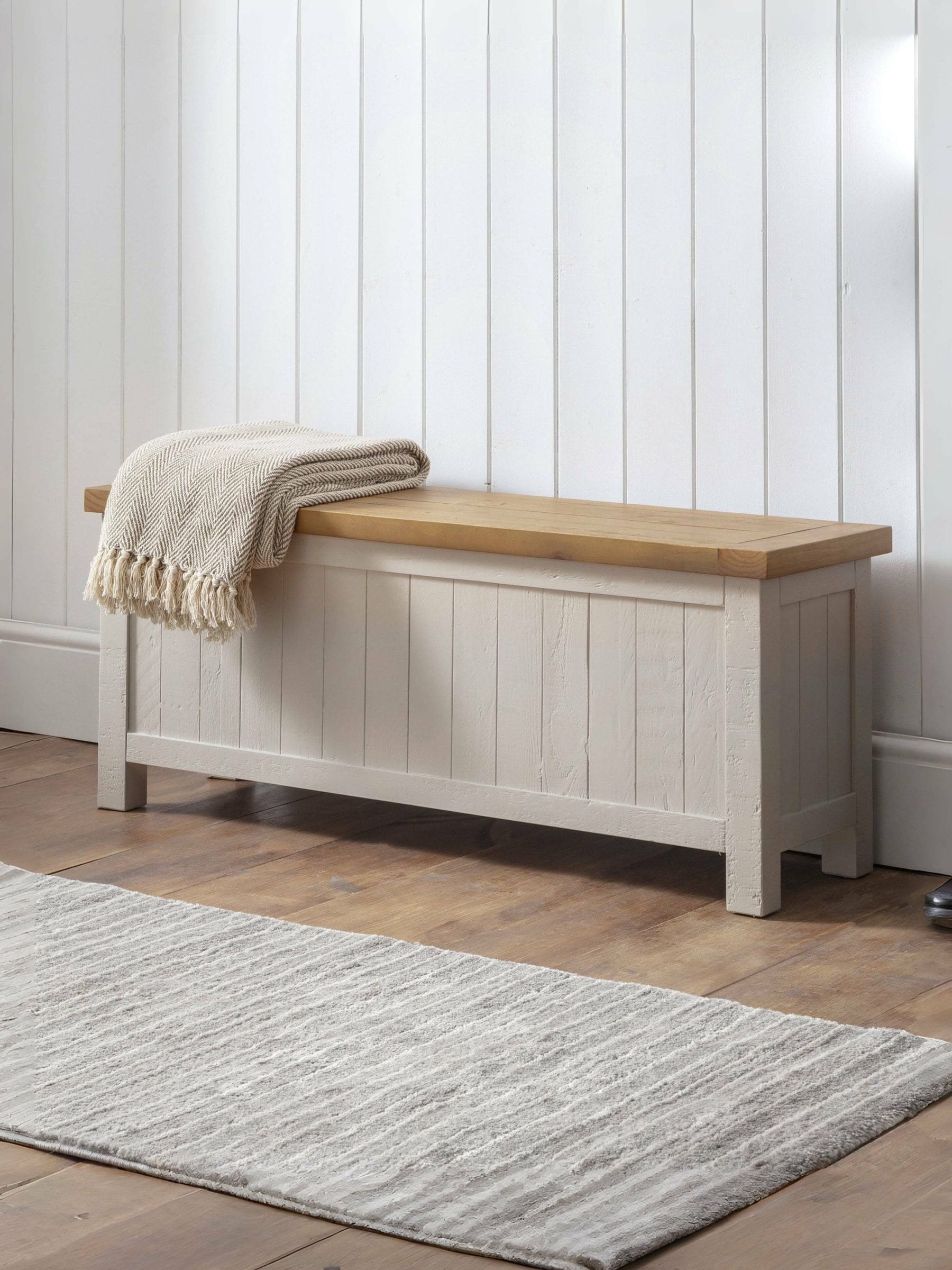 B&Q - Aspen Storage BenchGrey Wash - Image 8
