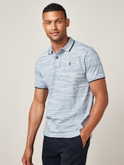Blue Textured Polo Shirt - Image 1 of 5