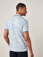 Blue Textured Polo Shirt - Image 2 of 5