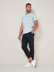 Blue Textured Polo Shirt - Image 3 of 5