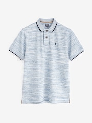 Blue Textured Polo Shirt - Image 5 of 5