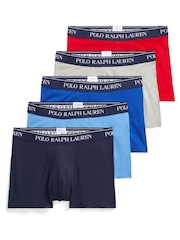Rojo/gris/azul - Pack de 5 bóxers clásicos y elásticos de Polo Ralph Lauren - Imagen 1 de 13