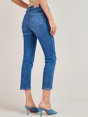 Mid Blue Cropped Slim Jeans - Image 2 of 5