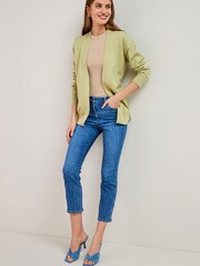 Mid Blue Cropped Slim Jeans - Image 3 of 5