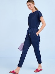 Izpiranje modra - Džersi denim kombinezon z zavezovanjem - Slika 2 iz 5