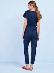 Izpiranje modra - Džersi denim kombinezon z zavezovanjem - Slika 3 iz 5