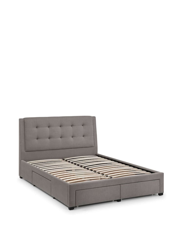 Julian Bowen Grey Fullerton Upholstered 4 Drawer Storage Bed Frame - Image 10 of 10