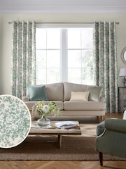 Laura Ashley Sage Green Picardie Made To Measure Curtains - Image 1 of 6