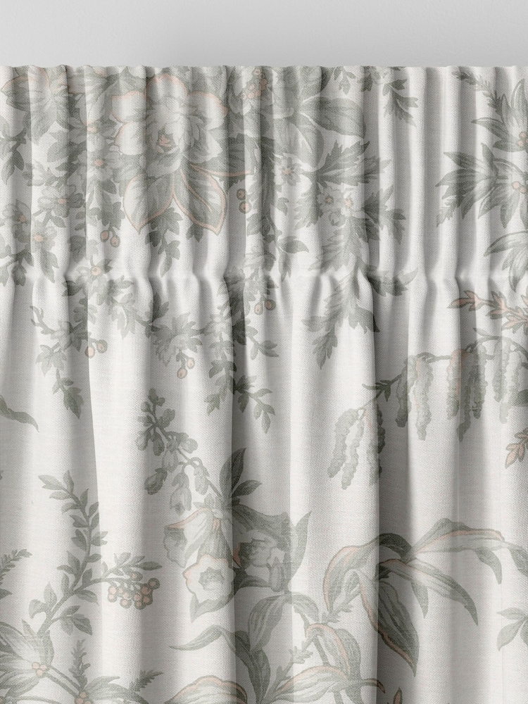 Laura Ashley Green Picardie Made To Measure Curtains - Image 6 of 9