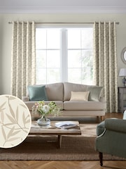Laura Ashley Natural Willow Leaf Made To Measure Curtains - Image 2 of 9