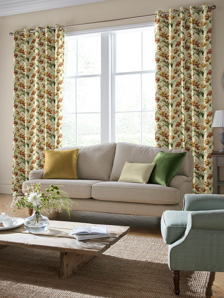 Laura Ashley Gold Gosford Made To Measure Curtains - Image 1 of 9