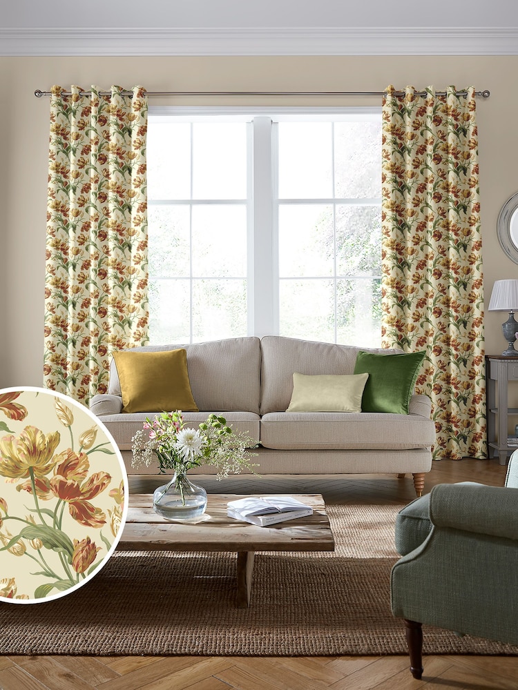 Laura Ashley Gold Gosford Made To Measure Curtains - Image 2 of 9