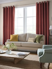 Laura Ashley Red Swanson Made To Measure Curtains - Image 2 of 6