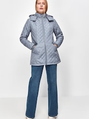 M&Co Wattierte, kurze Jacke, Blau - Bild 1 von 5