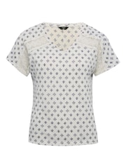 M&Co Petite Natural Tile Print Top - Image 3 of 4