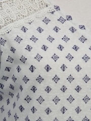M&Co Petite Natural Tile Print Top - Image 4 of 4