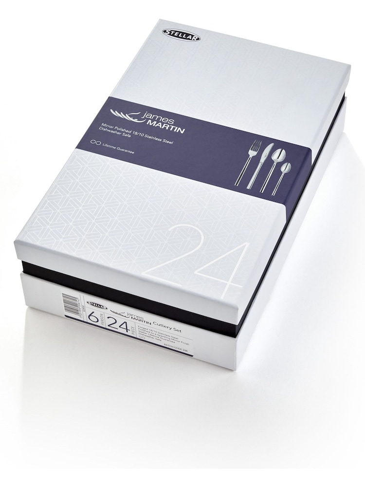 Stellar James Martin Silver 24 Piece Cutlery Set - Image 4 of 4