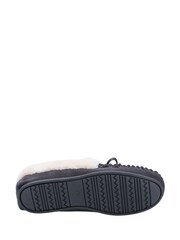 Cotswold Womens Grey Sopworth Slip on Moccasin Slippers - Image 4 of 4