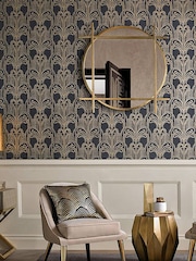 Graham & Brown Black Art Deco 10M Wallpaper - Image 1 of 3