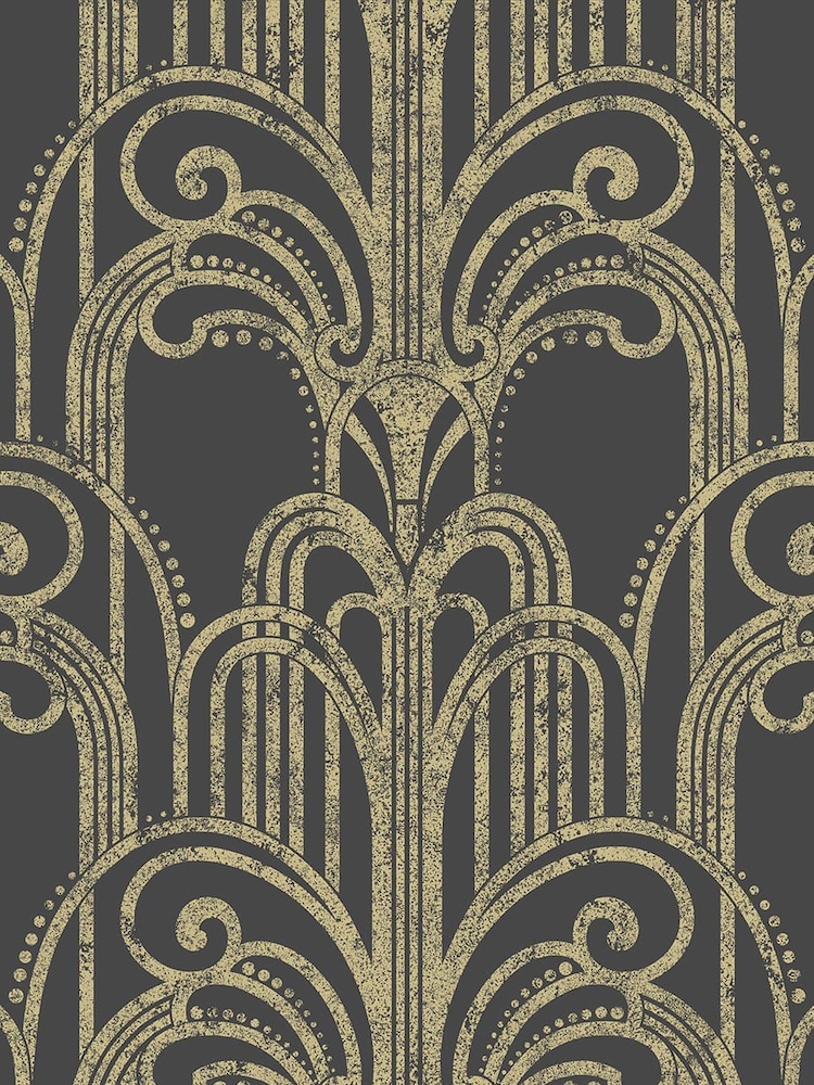 Graham & Brown Black Art Deco 10M Wallpaper - Image 3 of 3