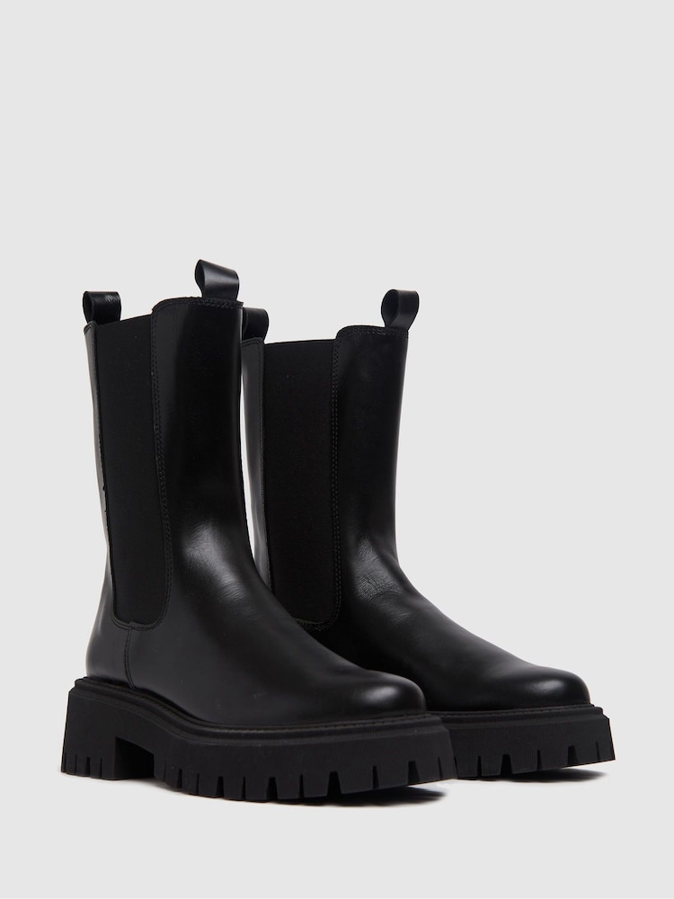 Schuh Black Daphne Leather Calf Boots - Image 2 of 4