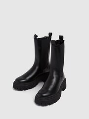 Schuh Black Daphne Leather Calf Boots - Image 4 of 4