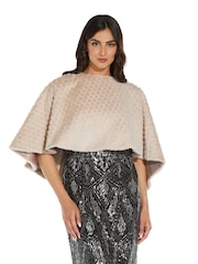 Adrianna Papell Faux Fur Lace Coverup - Image 1 of 6