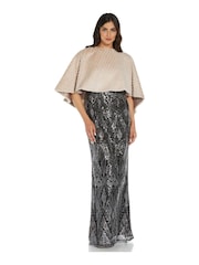 Adrianna Papell Faux Fur Lace Coverup - Image 4 of 6